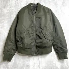 ユニクロ MA1 ブルゾン 撥水加工 大きめ カーキ L フライトジャケット