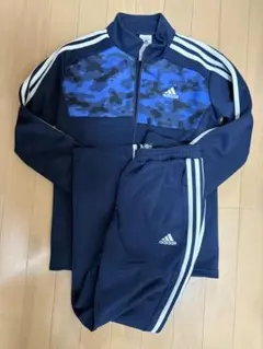 adidas 迷彩柄ジャージセット ネイビー　160サイズ
