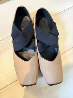 ベージュ クロスストラップ シューズ 35