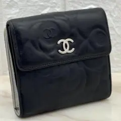 美品！【CHANELシャネル】カメリア 二つ折り財布 CHANEL（シャネル） カメリア ココマーク 2つ折り 財布 : ブランド古着