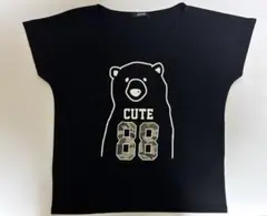 FAVORI ブラック クマプリント Tシャツ