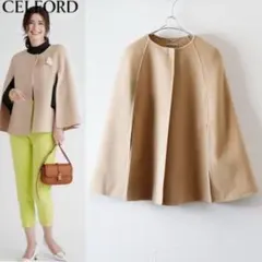 CELFORD リバーケープジャケット ウール　ポンチョ　コート　セルフォード CELFORD（セルフォード）ピンク リバーケープジャケット ウール