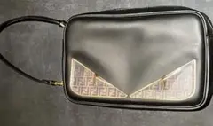 FENDI バグズ モンスター レザー クラッチバッグ ポーチ ブラック 美品