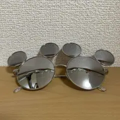 ミッキーマウス型シルバーサングラス