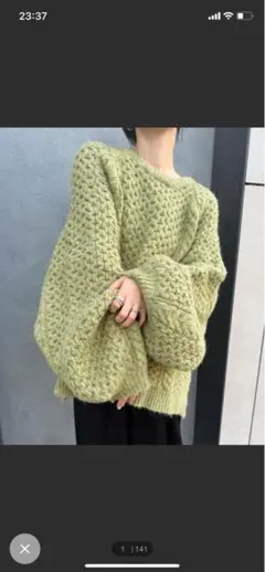 オリーブグリーン オーバーサイズニット