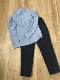 H&M キッズ　フォーマル　シャツ　パンツ　2枚セット　ネイビー　116 美品