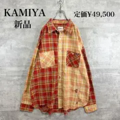 新品　KAMIYA Crazy Pattern Check Shirt 希レアのサムネイル