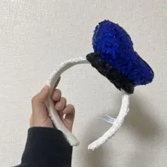 ドナルド　ディズニースタイル カチューシャ 青黒ラメ