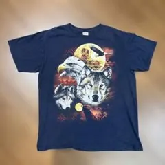 JERZEES アニマルプリント Tシャツ ネイビー