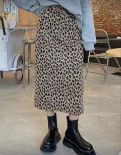 ★新品・未使用★【ヒョウ柄タイトスカート】レオパード Lサイズ
