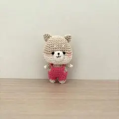 あみぐるみ　柴犬 モカカラー × ストロベリーラテサロペット 手のひらサイズ