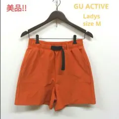 美品!!GU ACTIVE/ジーユー　ショートパンツ　ベルト付き　オレンジのサムネイル
