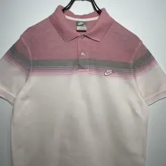 NIKE　ナイキ　ポロシャツ　サイズM　グラデーション　ワンポイントロゴ　古着