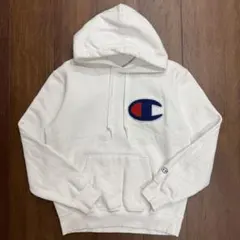 champion プルオーバーパーカー 厚手 古着 白 Mサイズ