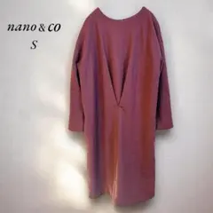 《ナノアンドコー》nano&coウールジャージータックワンピースSピンク　上品