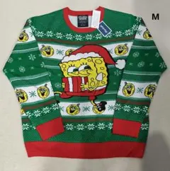 ニコロデオン サンタスポンジ ボブ アグリー クリスマス ニット セーター M