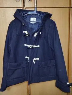 ネイビー ダッフルコート フード付き