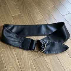 ブラック　ワイド　リングベルト