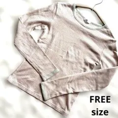 ローリーズファーム ストライプ コットン 長袖Tシャツ