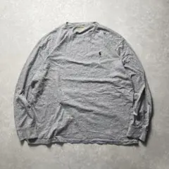 POLO RALPH LAURENロングスリーブTシャツ霜降グレークラシック古着
