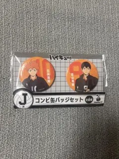 ハイキュー　happyくじＪ賞コンビ缶バッジセット　日向　影山