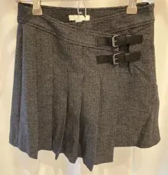 【美品】H&M プリーツラップスカート　グレー