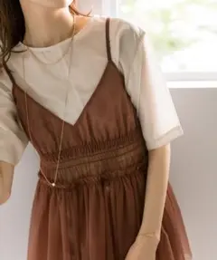 夏物値下げ‼️【超美品】mystic シアーシャーリングキャミソール　ブラウン