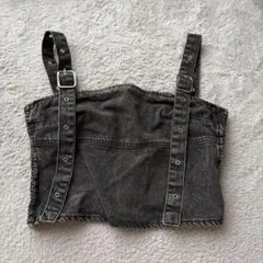 ZARA デニムビスチェ ブラック Mサイズのサムネイル