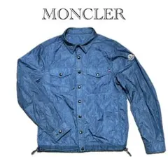 モンクレール　ナイロンジャケット　ブルゾン　ブルー　デニム風　Gジャンシルエット