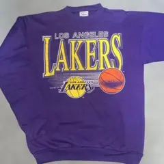 90s USA製 LAKERS NBA スウェット Tultex 紫 vintaのサムネイル
