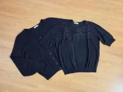 earth music&ecology☆ニットアンサンブル黒☆美品