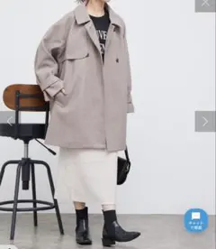 シェトワ　スタンドネック　ミドル丈コート　キャンディースリーブ　ブラウン　卒園式