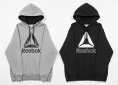 【XL 2点セット】リーボック ビッグロゴ パーカー ブラック グレー