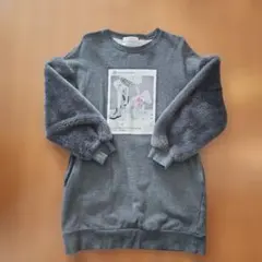 mezzo piano Junior L グレー フリーススリーブ トレーナー