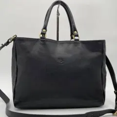 美品　現行　イルビゾンテ　レザー 2way トートバッグ　ショルダーバッグ　黒