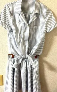 Burberry 半袖ワンピース ストライプ柄 - メルカリ