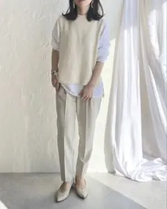 【H&M/2024年秋購入】ノースリーブ ニットベスト　オフホワイト