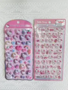 [正規品]ハローキティピンクボンボンドロップミニコットンパフィシール 2set