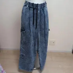 ③デニムカーゴパンツ ウエストゴム