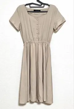 SPIRALGIRL 半袖ワンピース ベージュ 夏服 レディース フリーサイズ