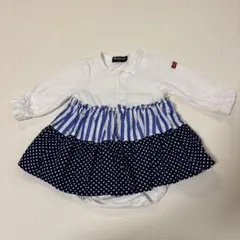 【美品】moujonjon 長袖ロンパース 70 ブルー