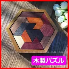 【新品】木製パズル 六角形 型はめ タングラム