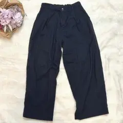 美品【shower party】ワイドパンツ　Sサイズ 　ストライプ　黒