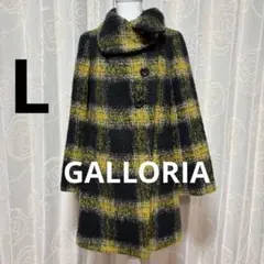★GALLORIA★チェスターコート ロングコート★チェック★ブラック×イエロー