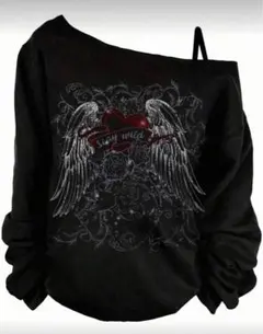 Y2K サブカル パンク ワンショルダー トップス グランジ