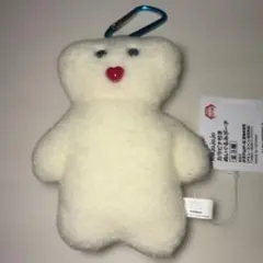 mojojojo カラビナ付き ぬいぐるみポーチ 白 クマ型マスコット