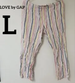 一点限り❣️LOVE by GAP ストライプ　ルームウェアパンツ [L] 薄手