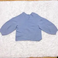 スピックアンドスパン ニット セーター 袖ボリューム ブルー