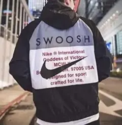 ★NIKE SWOOSH ナイロンジャケット★　黒 【XL】