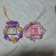 ハロウィン キラキラ おばけ 星 ストラップ 2個セット